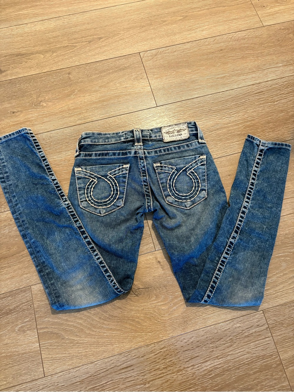Big Star Women's Skinny Jeans in Washed Blue Denim - Picture 11 of 11